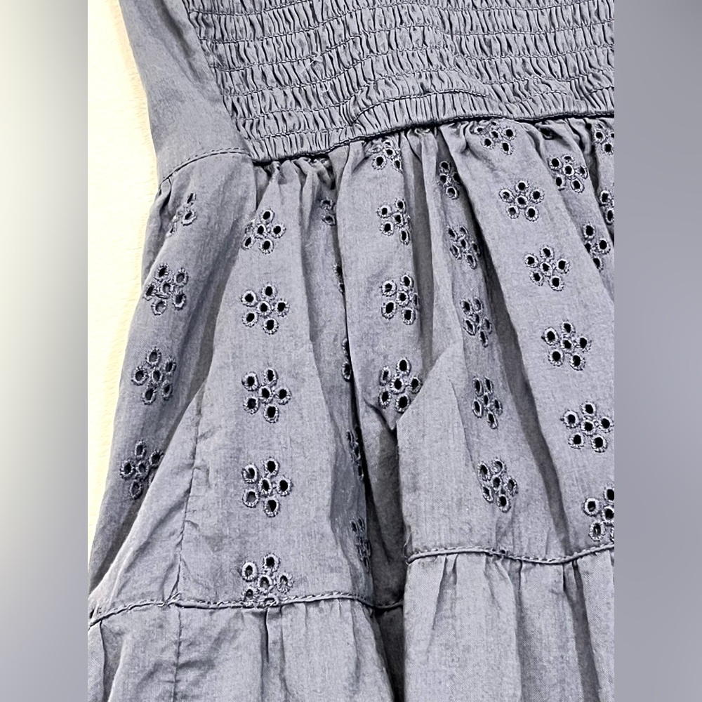 Hollister California Women’s Blue Eyelet Dress with Smocked Top Adjustable Strap - Picture 15 of 15